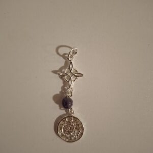 Colgante doble protección con amatista plata